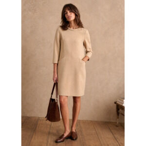 Vintage 60s Mod Wool Shift S Dress Nicholas Ungár Minimalist Architectural Beige